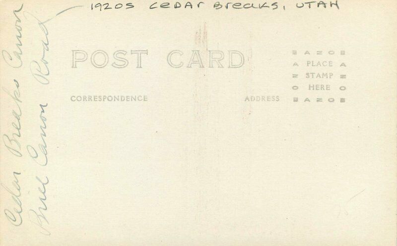 Cedar Breaks Utah Canon Brice Canyon Road RPPC Photo Postcard 21-9317