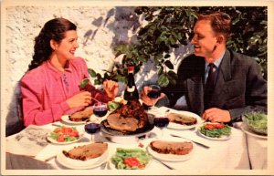 Advertising Linen PC People Eating in Buenos Aires Pan American World Airways