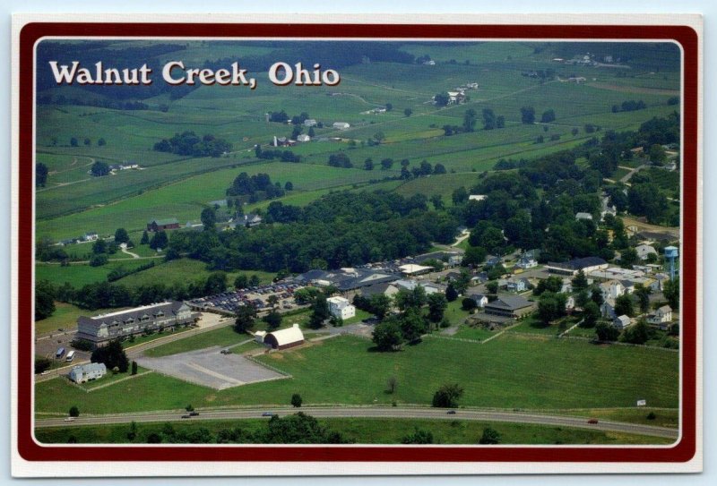 WALNUT CREEK, OH ~ Amish Country AERIAL VIEW Holmes County 4x6 Postcard 1996