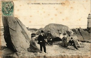 CPA St-NAZAIRE - Rochers et Phare de Ville-es-Martin (250985)