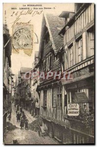 Old Postcard Lisieux La Rue to Fèvres Restaurant Baudremont
