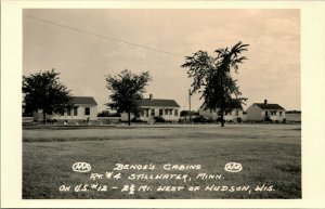 RPPC Benoe's Cabin Motel Stillwater Minnesota US Hwy 12 MN UNP Postcard D8