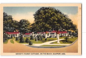 Gulfport Mississippi MS Postcard 1930-1950 Moody's Tourist Cottages on the Beach