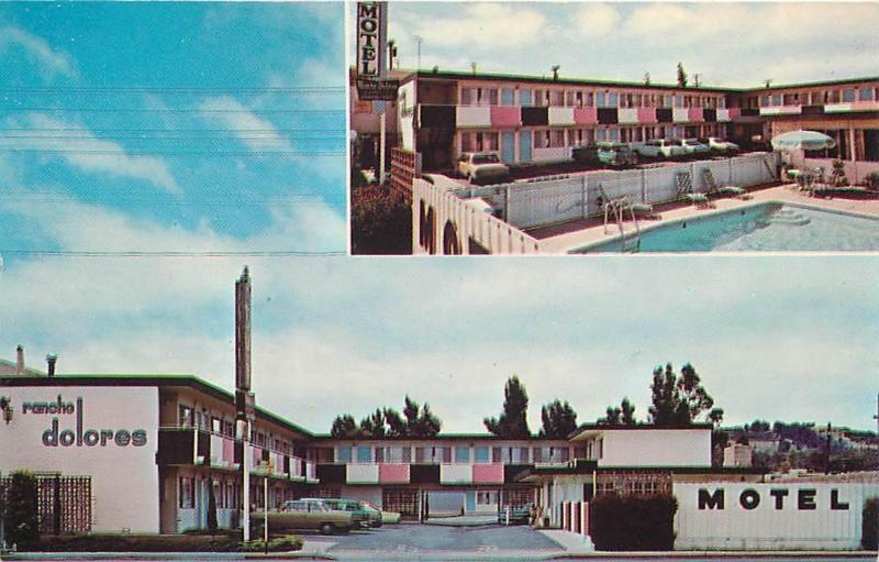 SAN MATEO,  California  CA  RANCHO DOLORES Motel   c1960s Cars Roadside Postcard