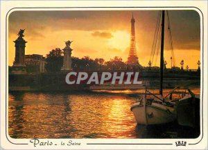 Postcard Modern Crepuscule Paris on the Seine and the Eiffel Tower