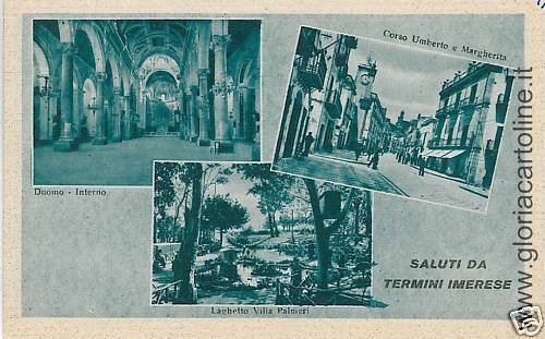 03225 VINTAGE POSTCARD: IMERESE TERMS - PALERMO: GREETINGS-