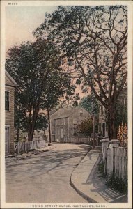 Nantucket Mass MA Union Street Marshall Gardiner Vintage Postcard