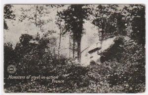 American Tanks in Forest France WWI World War One postcard