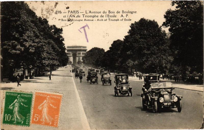 CPA PARIS 16e-Avenue du Bois de Boulogne et l'Arc de Triomphe (326142)