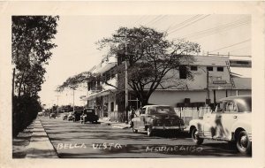 F55/ MaraCaibo Venezuela Foreign RPPC Postcard c1940s Bella Vista Autos