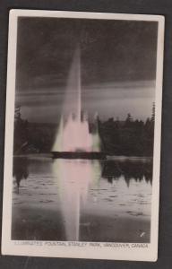 Illuminated Fountain, Stanley Park, Vancouver, BC - Used c1955