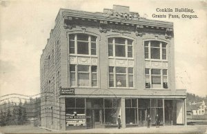 Wheelock Postcard Conklin Building Grants Pass OR Dentist & Real Estate Offices