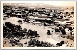 Richland Washington 1948 RPPC Real Photo Postcard Dike & Desert Inn FLOOD