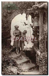 Postcard Old Woman Bell L & # 39heure d & # 39aimer