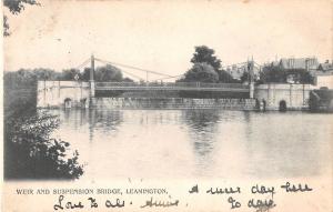 uk13344 weir and suspension bridge leamington real photo  uk