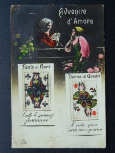 WW1 French AVVENIRE d'AMORE Fortune Teller July 1918 Passed By Censor Postcard