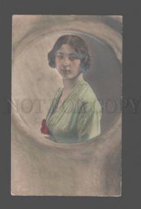 3083514 BELLE Woman Vintage PHOTO Tinted EMBOSSED Rare PC