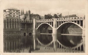 Kolin Czech Republic Elbe River Bridge Photo Postcard 1940 Berwyn IL