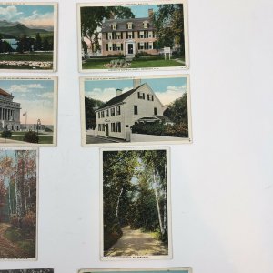 9 Vintage Postcards , N.H. , P.A. , Vermont Mass. Phostint Unused Colored 