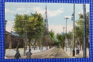 Vintage Cor. Craig and St Denis Montreal Canada Postcard