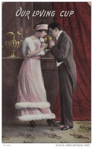 Our Loving Cup, Couple sharing a sip from same brass cup, 00-10s