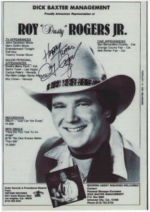 Roy Rogers Jr Wanted Poster Country & Western Cowboy Hand Signed Photo