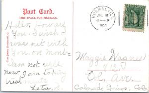 BLOOMINGTON, Illinois  IL   WITHERS PUBLIC LIBRARY  1908  Postcard