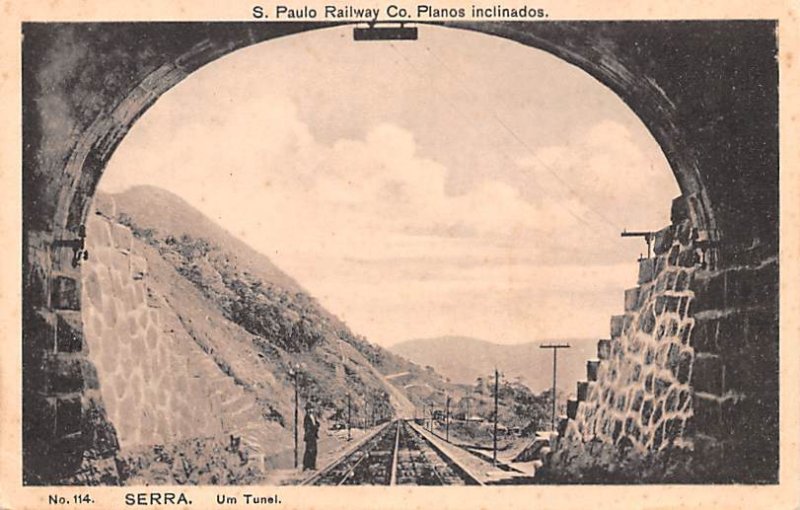 S Paulo Railway Co, Um Tunel Serra Brazil, Brasil Unused 