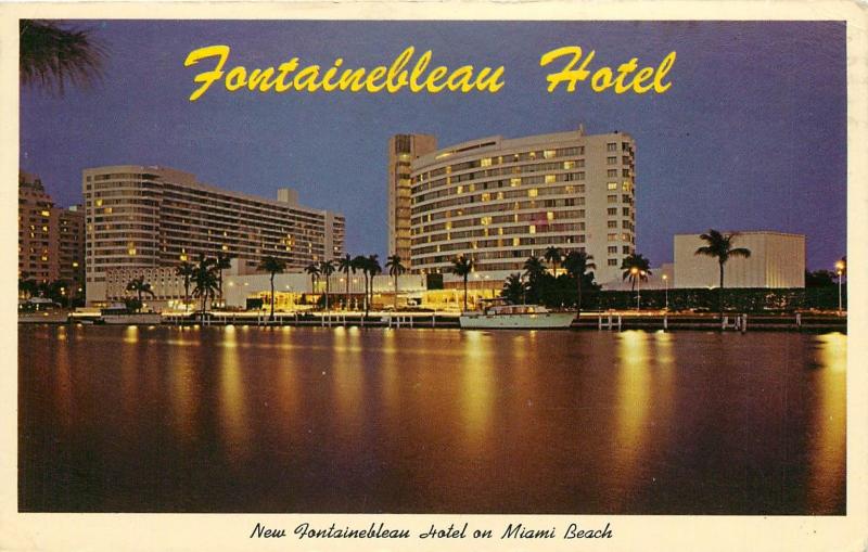 Fontainebleau Hotel Miami Beach Fl Florida pm 1966 Postcard