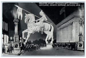 1915 Mounted Knight Scene Triennial Conclave Templar Denver Colorado CO Postcard