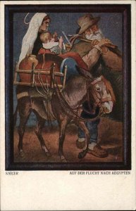 Mary & Baby Jesus Donkey & Guide? - Sailer Escape to Egypt c1910 Postcard