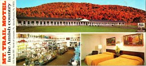 Mt. Trail Motel Amish Country Schaefferstown Pa Pennsylvania Panoramic View Card 