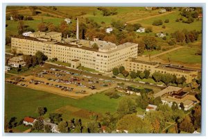 c1960's Aerial View of Cars at St. Joseph Hospital, Marshfield WI Postcard