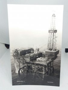 Unifor 1 North Sea Oil Rig Platform Suffolk Vintage Real Photo Postcard
