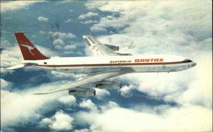 Australia Qantas Airways Boeing 707 Jet Airliner Airplane Vintage Postcard