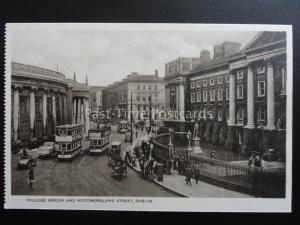 Ireland DUBLIN College Green & Westmoreland St. - Old Postcard by Woolstone Bros