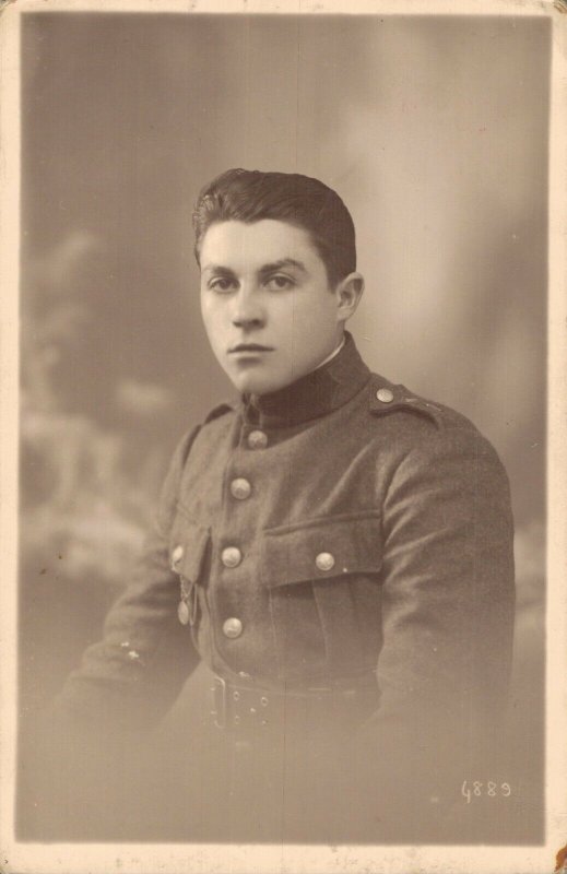 Military World War 1 Soldier Portrait RPPC 07.13