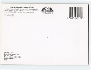 Postcard Four Corners Monument, Colorado, Arizona, Utah & New Mexico, USA