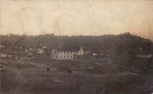 J79/ Cottageville West Virginia RPPC Postcard c1910 Railroad School Church 203