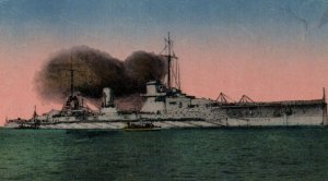 German Imperial Navy Battleship SMS Derfflinger c.1910s WWI Postcard