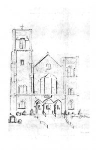 OCONOMOWOC, Wisconsin WI   ST PAUL'S LUTHERAN CHURCH  Artist Sketched Postcard 
