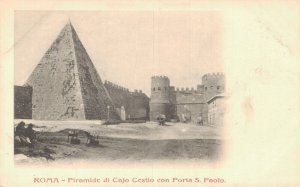 Italy Roma Piramide Caio Cestio con Porta San Paolo Pyramid of Cestius Rome B41