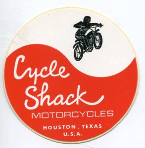 Cycle Shack Motorcycle Shop Houston Texas Decal Sticker 3 Inch New NOS