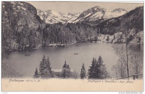 FREIBERGSEE LAKE, Oberstdorf, Bavaria, Germany; General View, Mountain Backgr...