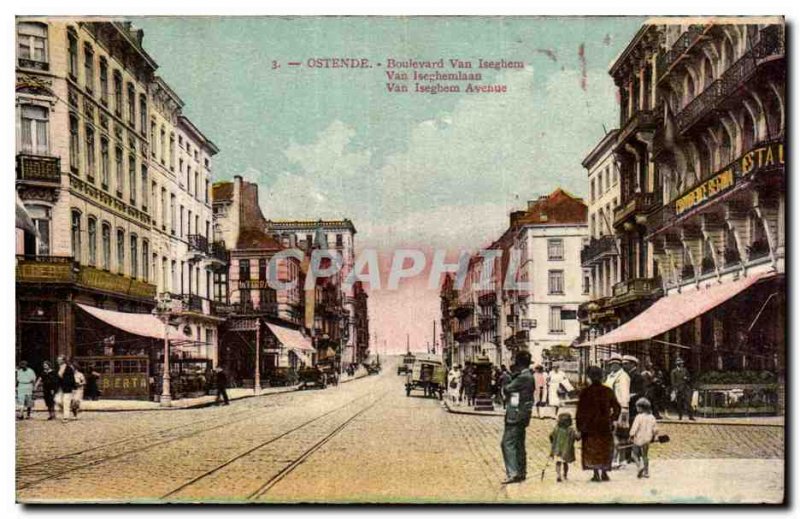 Old Postcard Ostend Boulevard Van Van Isegem