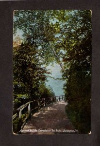 VT Road to Lake Champlain Red Rocks Burlington Vermont Postcard Vintage