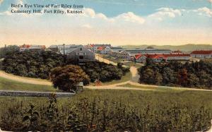 Fort Riley Kansas Birdseye View Cemetery Hill Antique Postcard K14278