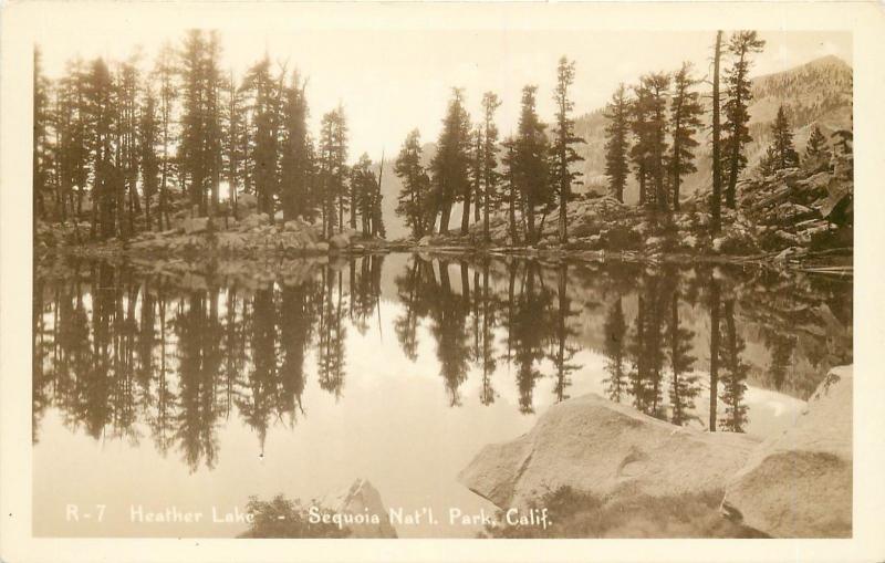 R-7. Heather Lake, Sequoia National Park Real Photo Postcard