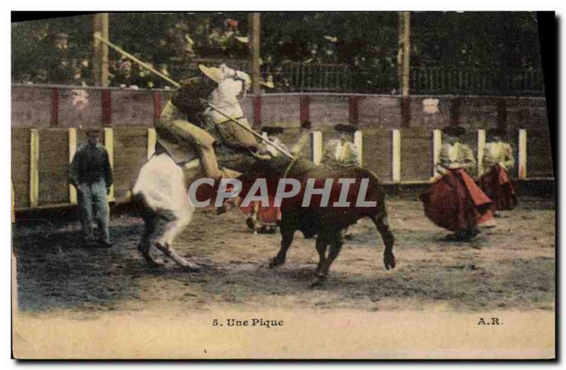 VINTAGE POSTCARD Sport Spain Bullfight Toro Bull a spade