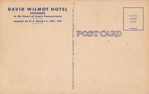 Postcard David Wilmot Hotel Towanda PA